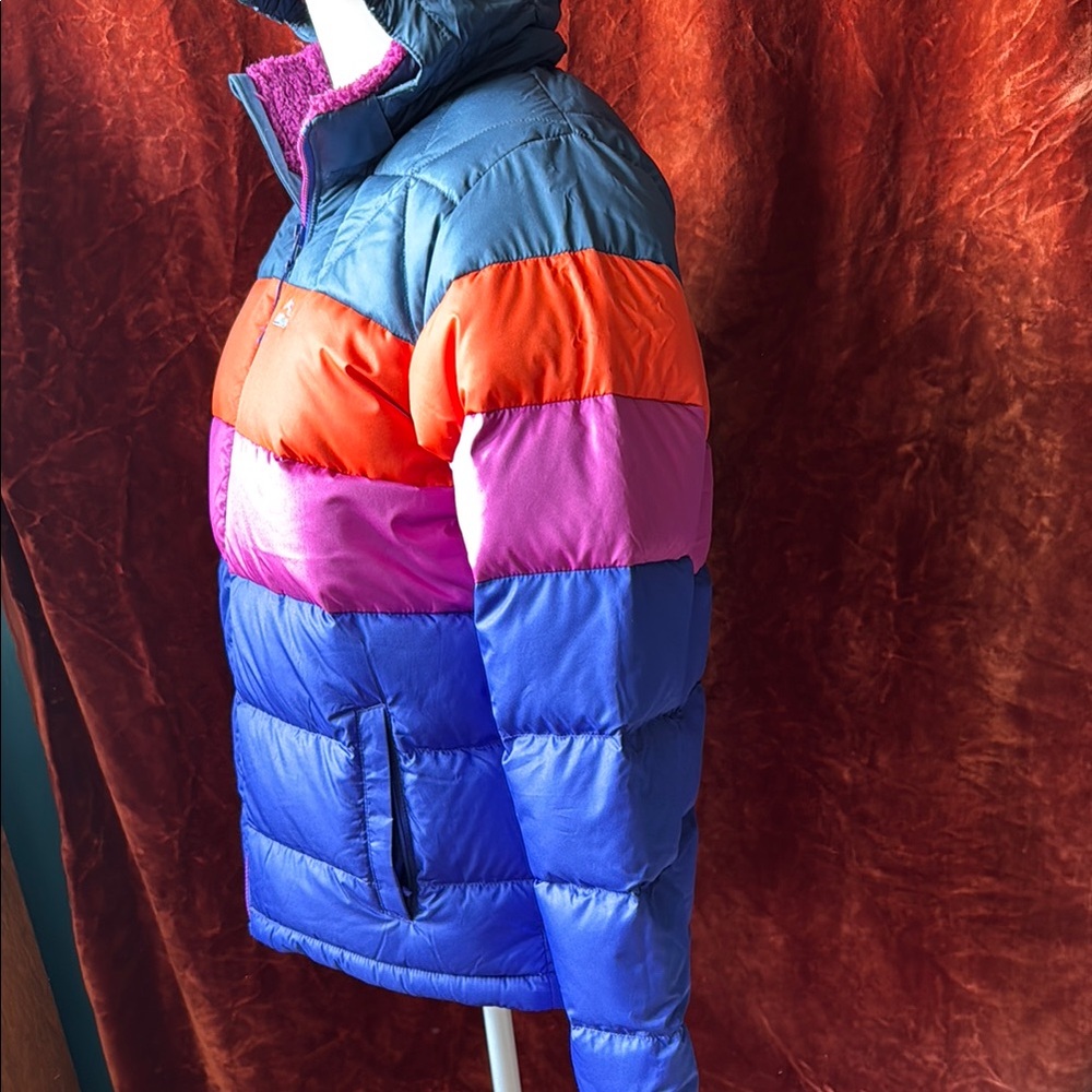 NWT L.L. Bean Fleece Lined Water Repellent DownTek Colorful Puffer Coat Jacket - Picture 3 of 10
